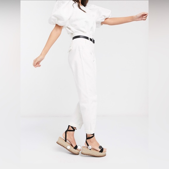 New Look High Rise Ovoid Shape White Denim Pants | Size 10 - Picture 5 of 13